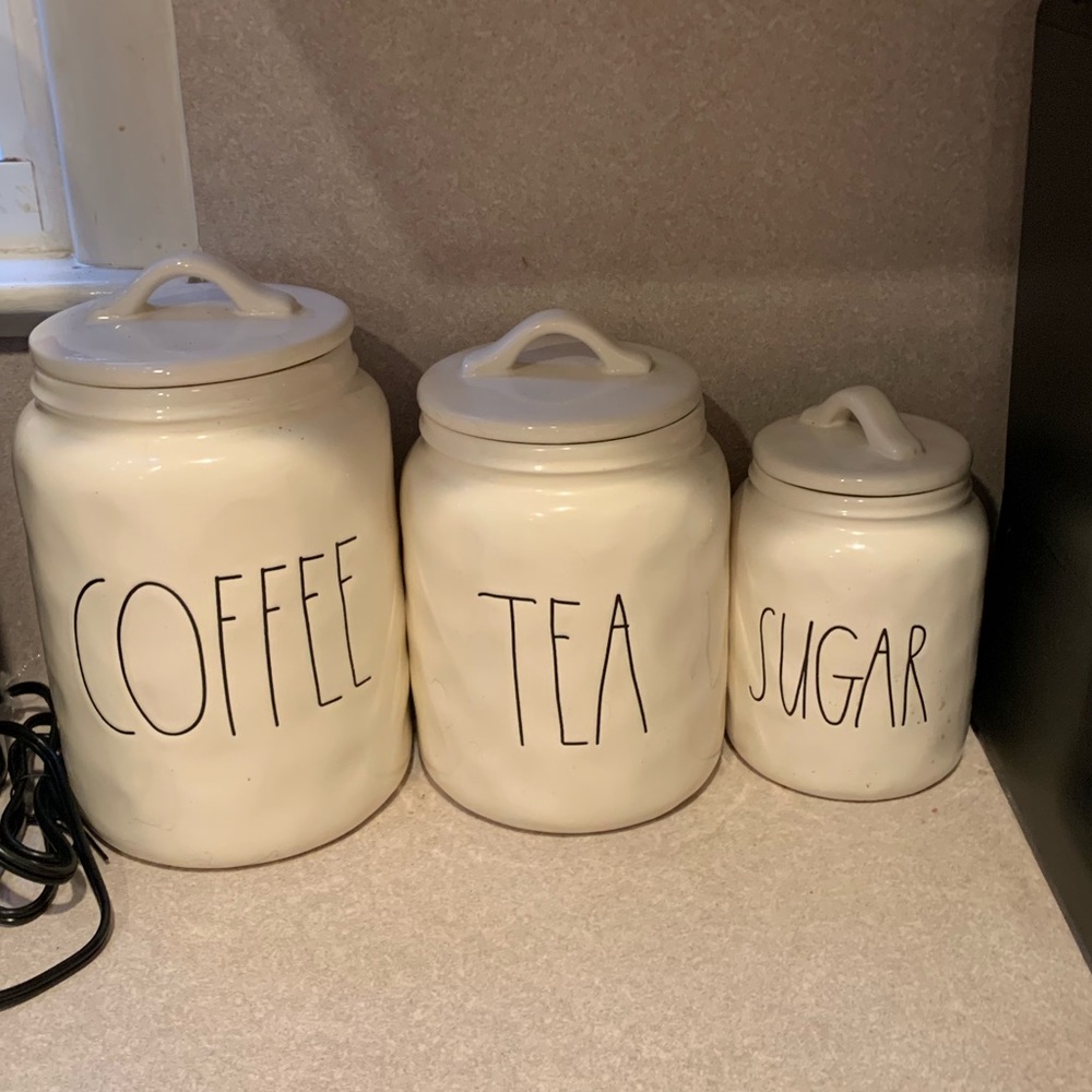 RAR DUNN coffee tea and sugar canisters